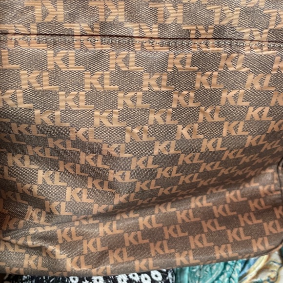 Karl Lagerfeld Monogram Brown Shoulder Bag - Picture 4 of 16